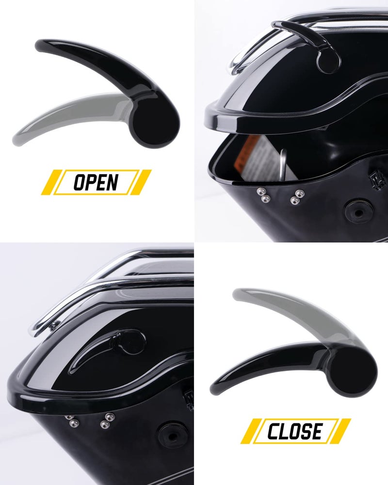 ANONEMOTO Black Saddlebag Latches Kit  Saddlebag Lifters Compatible for Harley Touring 2014-2024 Street Glide Electra Glide Road King with Hard Bag Aluminum Saddle Bag Latch Handle for Motorcycle - Image 2